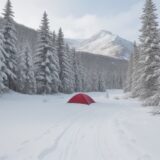 【ウィンタートレイルランニング】雪道を走破するルート | 装備と注意点 をイメージした 広角の風景、登山道、冬、雪景色 の写真