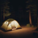 【キャンプ場】焚火に合う場所探し | 夜の時間を過ごすコツ をイメージした 広角の風景 の写真