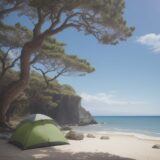 【マリンピロー】海での休憩に使う | 体を休めるリラックス時間 をイメージした 広角の風景 の写真