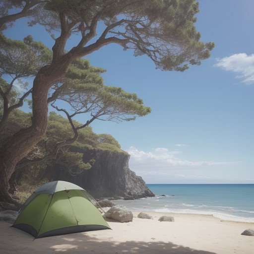 【マリンピロー】海での休憩に使う | 体を休めるリラックス時間 をイメージした 広角の風景 の写真