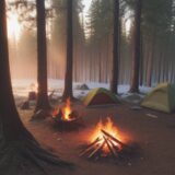 【焚き火】薪の切り方と準備 | 火を維持するコツを解説 をイメージした 広角の風景 の写真