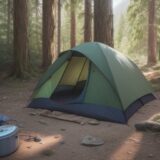 【キャンプ場】失敗しない選び方のコツ | 準備と防虫対策のポイント をイメージした 広角の風景 の写真