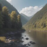 【川釣り】水辺で聞く水の音 | 自然の中で過ごす時間 をイメージした 広角の風景、川 の写真
