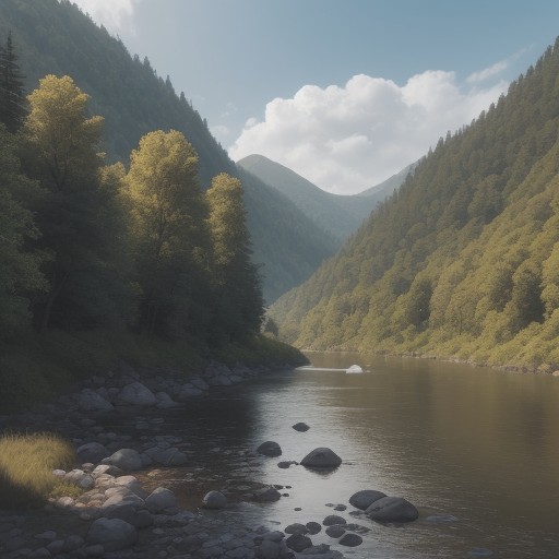 【川釣り】水辺で聞く水の音 | 自然の中で過ごす時間 をイメージした 広角の風景、川 の写真