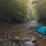 【水生昆虫】川の中の水生生物 | 生態を観察する旅 をイメージした 広角の風景、川 の写真