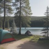 【フィンランド】水辺のキャンプ場 | 森と湖を歩く旅 をイメージした 広角の風景、森、湖 の写真