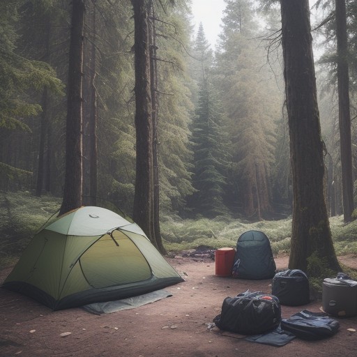【キャンプギア】ベワートの道具を使う | 森の中での時間 をイメージした 広角の風景、森 の写真