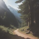 【春山】登山のルート選び | 山歩きで出会う植物と景色 をイメージした 広角の風景、山、山 の写真