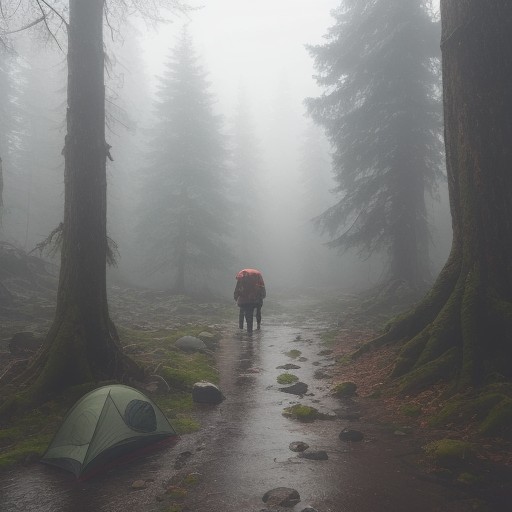 【防水ジャケット】雨の日でも快適な登山 | おすすめの選び方と活用法 をイメージした 広角の風景、ハイキング の写真
