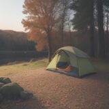 【秋キャンプ】焚き火で過ごす夜 | おすすめの道具と準備 をイメージした 広角の風景、秋 の写真