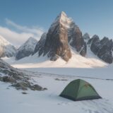 【登山杖】正しい選び方と使い方 | 足への負担を減らす歩き方 をイメージした 広角の風景 の写真