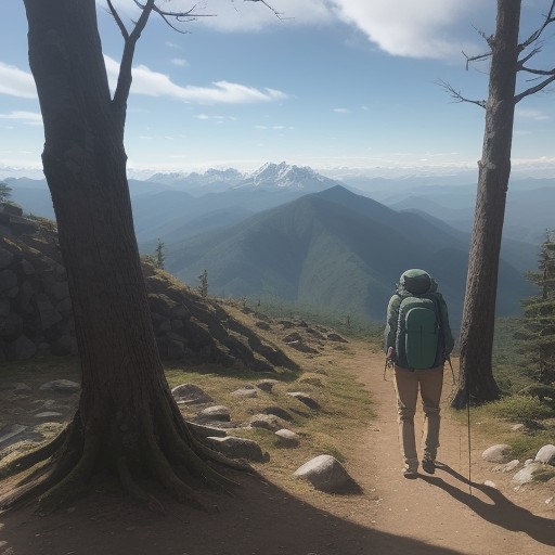 【秋山】日中点への登山ルート | 山頂から見える景色と歩き方 をイメージした 広角の風景、ハイキング の写真