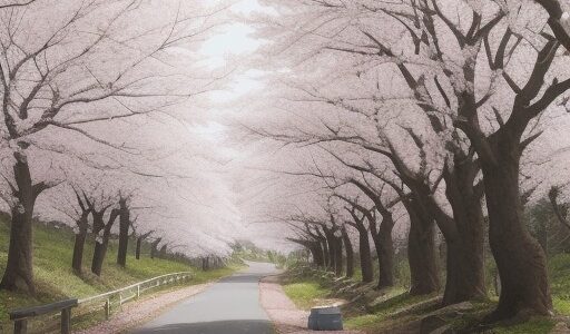 【春山】桜が咲く登山道 | 山菜採りのルート案内