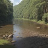 【川魚】鮒と鰻を狙う釣り | 地元の川での体験記 をイメージした 広角の風景、川、川 の写真