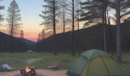 【キャンプ場】見晴らしの良い場所 | 焚き火をする時間