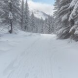 【雪解け】春の山歩き | 登山口から頂上までの道のり をイメージした 広角の風景、雪景色、ハイキング、春、登山道 の写真