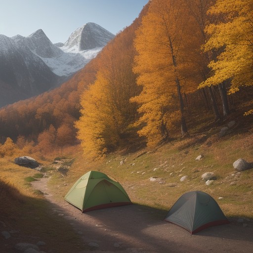 【環境保護】秋の登山道でのゴミ拾い | 山の景色を維持する取り組み をイメージした 広角の風景、登山道、ハイキング、秋、山 の写真
