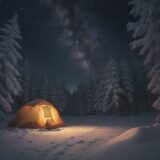 【天文望遠鏡】星を観測するタイミング | 冬の夜空に見える天体と場所選び をイメージした 広角の風景、冬 の写真