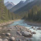 【渓流釣り装備】防水リールを揃える | 夏の山にある川での釣りに備える をイメージした 広角の風景、山、山、夏、川 の写真