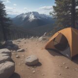 【ヘルメット】岩場の登山道で使う安全装備 | 選び方と装着の注意点 をイメージした 広角の風景、山、登山道 の写真