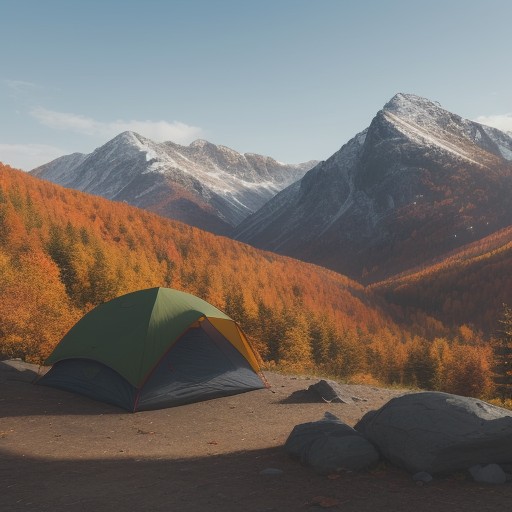 【登山地図】アナログとデジタルの使い分け | 紅葉の山道でルートを確認 をイメージした 広角の風景、ハイキング、秋、山、登山道 の写真