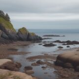 【蟹】潮間帯の岩場を探検する | 夏の海辺で見つける生き物たち をイメージした 広角の風景、夏 の写真