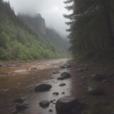 【川の天気】降水量と天気の調べ方 | 雨上がりの川へ出かける判断基準 をイメージした 広角の風景、川 の写真