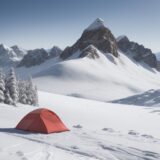 【冬山】雪が積もる山頂の景色 | 冬の登山装備とルートの選び方 をイメージした 広角の風景、山、冬、雪景色、山、冬 の写真