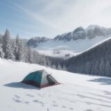 【スキー】雪山の標高に伴う注意点 | 高度による体調の変化と対策 をイメージした 広角の風景、山 の写真