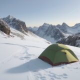 【登山装備】最低気温に合わせた服装 | ダウンジャケットの選び方と着方 をイメージした 広角の風景、山 の写真