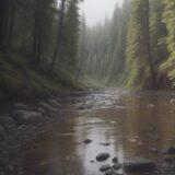 【水位】雨上がりの河川状況 | 降水量と増水のタイミングを確認する をイメージした 広角の風景、川 の写真