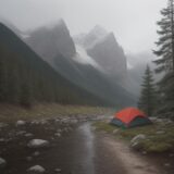 【防水リュック】雨の中を歩く登山ルート | 素材の耐久性と防滴性能を確かめる をイメージした 広角の風景、ハイキング の写真