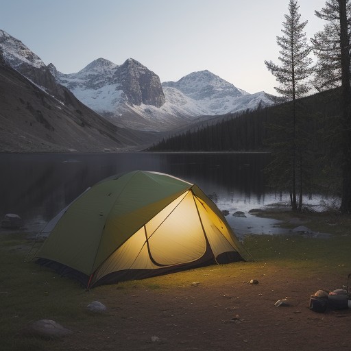 【キャンプ道具】ランタンの選び方と種類一覧 | 夜のサイトを照らす照明 をイメージした 広角の風景 の写真