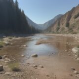 【水中昆虫】川底で泳ぐ姿 | 生態と水中生活の記録 をイメージした 広角の風景、川 の写真