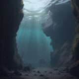 【深海】暗闇の中で生活する生き物 | 海底に住む生物の生態を探る をイメージした 広角の風景 の写真