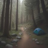【登山用バッグ】軽量さと耐久性を重視した選び方 | 岩場や森を歩く準備 をイメージした 広角の風景、ハイキング、森、ハイキング の写真