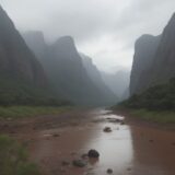 【川の天気予報】梅雨の降水量を確認して | 増水のタイミングを判断する をイメージした 広角の風景、川 の写真