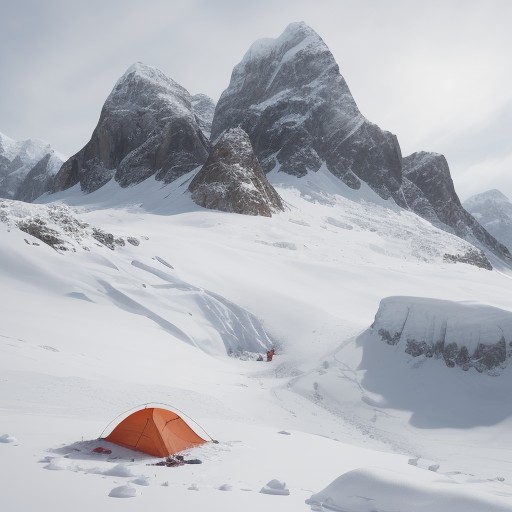【アイゼン】冬の登山で足元の氷結を防いで歩く | 低温対策のポイント をイメージした 広角の風景、山、冬 の写真