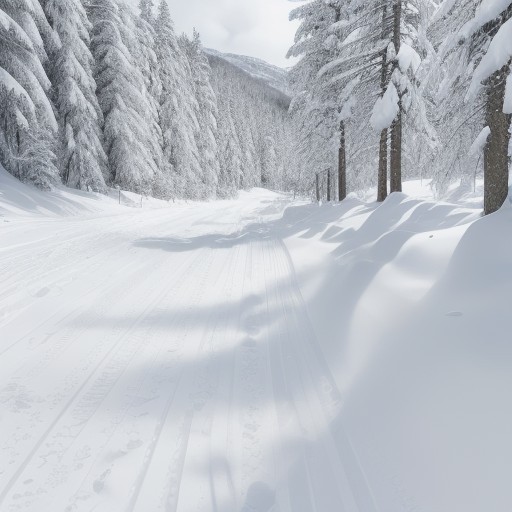 【スキー】冬の空気に包まれて滑る | 雪山の斜面を駆け抜ける爽快感 をイメージした 広角の風景、冬、雪景色 の写真