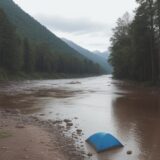 【川の安全確保】洪水が起きた際の避難方法 | 川辺での行動指針 をイメージした 広角の風景、川、川 の写真
