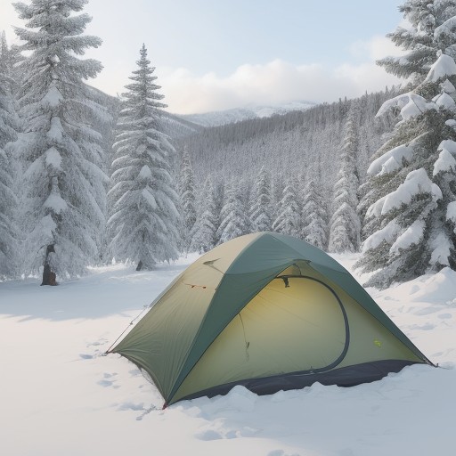 【キャンプ道具】忘れ物を確認するチェックリスト | 冬の森への持ち物 をイメージした 広角の風景、森、冬 の写真
