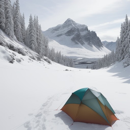 【防寒ウェア】冬の雪山登山で体温を維持する服装 | 重ね着の組み合わせ をイメージした 広角の風景、冬、山、冬 の写真