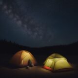 【キャンプ場】夜空に星が出る場所 | 選び方のポイントをまとめたガイド をイメージした 広角の風景 の写真