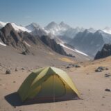 【夏山】日差しの中を歩いて山頂へ向かう | 水分補給と装備の選び方 をイメージした 広角の風景、山、夏、ハイキング の写真