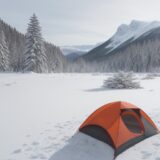 【雪山登山】寒波による雪の天候予報 | 計画の見直しと装備の準備 をイメージした 広角の風景、山、冬、雪景色 の写真