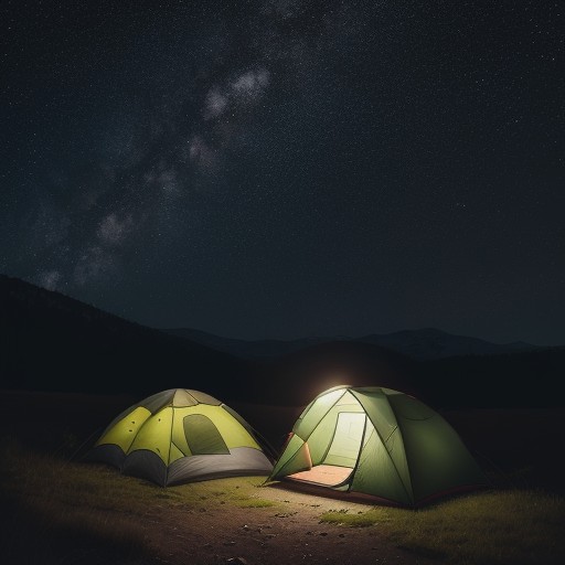 【キャンプ用品】星空の下に持っていく道具 | 自然の中で過ごす夜の時間 をイメージした 広角の風景 の写真