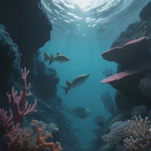【フィン】水面から潜る体験 | 夏の海に広がる魚と珊瑚の世界 をイメージした 夏 の写真