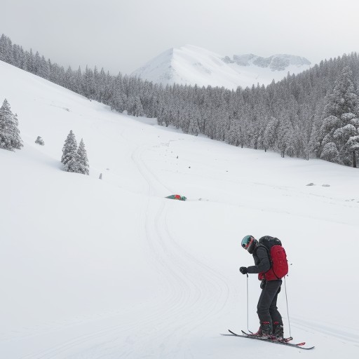 【スキー】雪山のコースを滑り降りる | ゲレンデでのルート選びと注意点 をイメージした 冬、雪景色、山 の写真