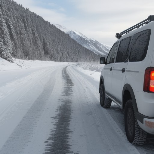 【道路安全】アイスクラクションの危険性 | 冬の山道の注意点 をイメージした 冬、雪景色、山 の写真