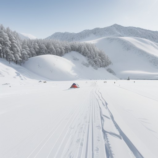 【スキー】北海道のパウダースノー | 雪山を滑る体験記 をイメージした 冬、雪景色、雪景色、山、雪景色 の写真